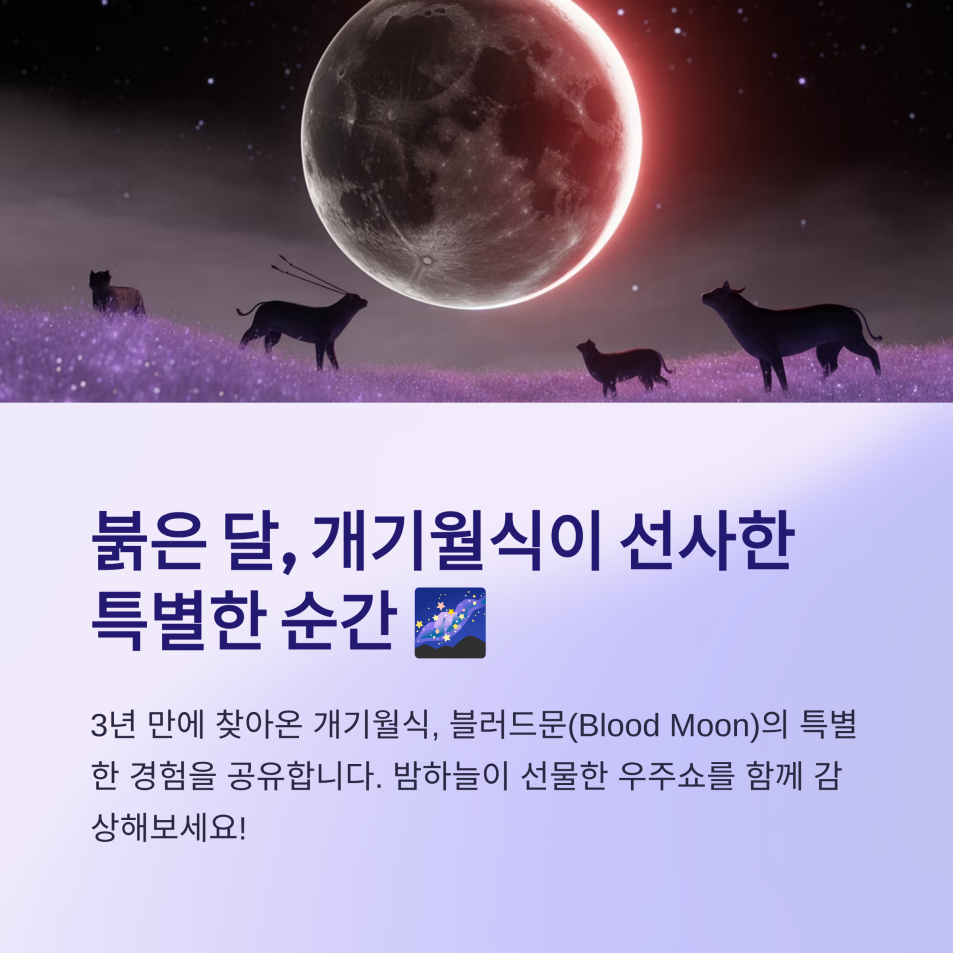 2025년 개기월식 블러드문 관측 & 촬영기