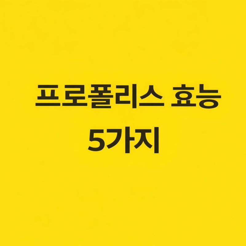 프로폴리스의 주요 효능 5가지