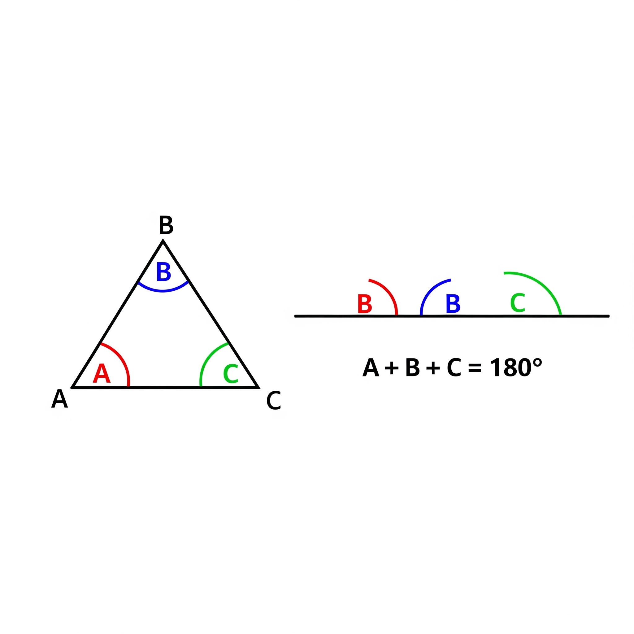 삼각형 내각의합 180도 이유