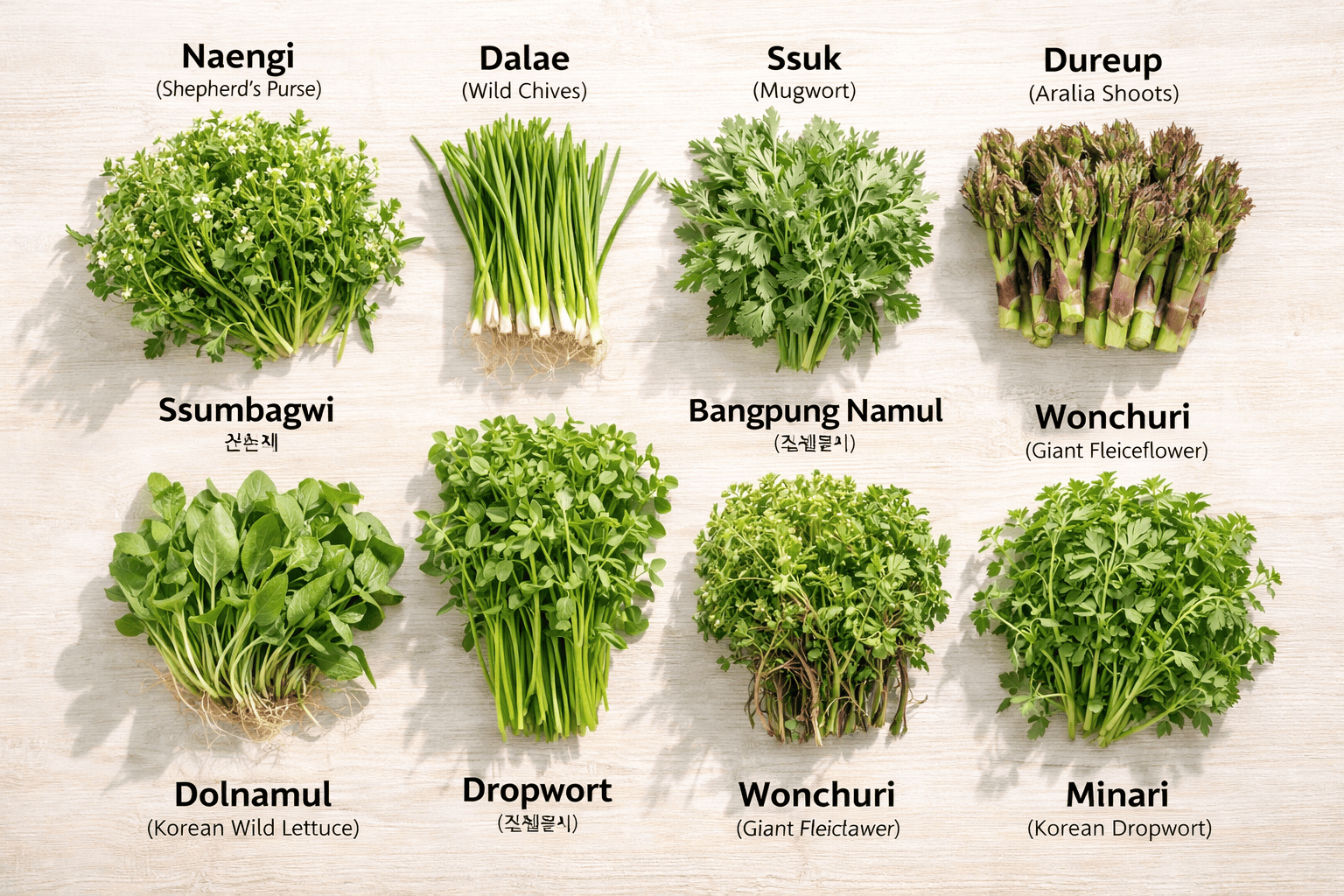 봄나물 10가지와 주요 영양 효능