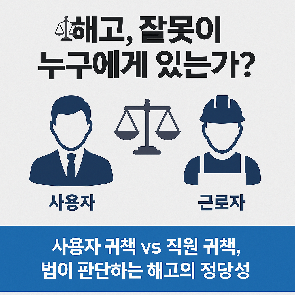 사용자 귀책 사유로 인한 해고 vs 직원 귀책 사유 비교
