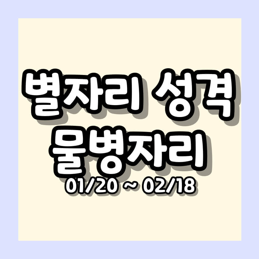 별자리 성격 알아보기 - 물병자리