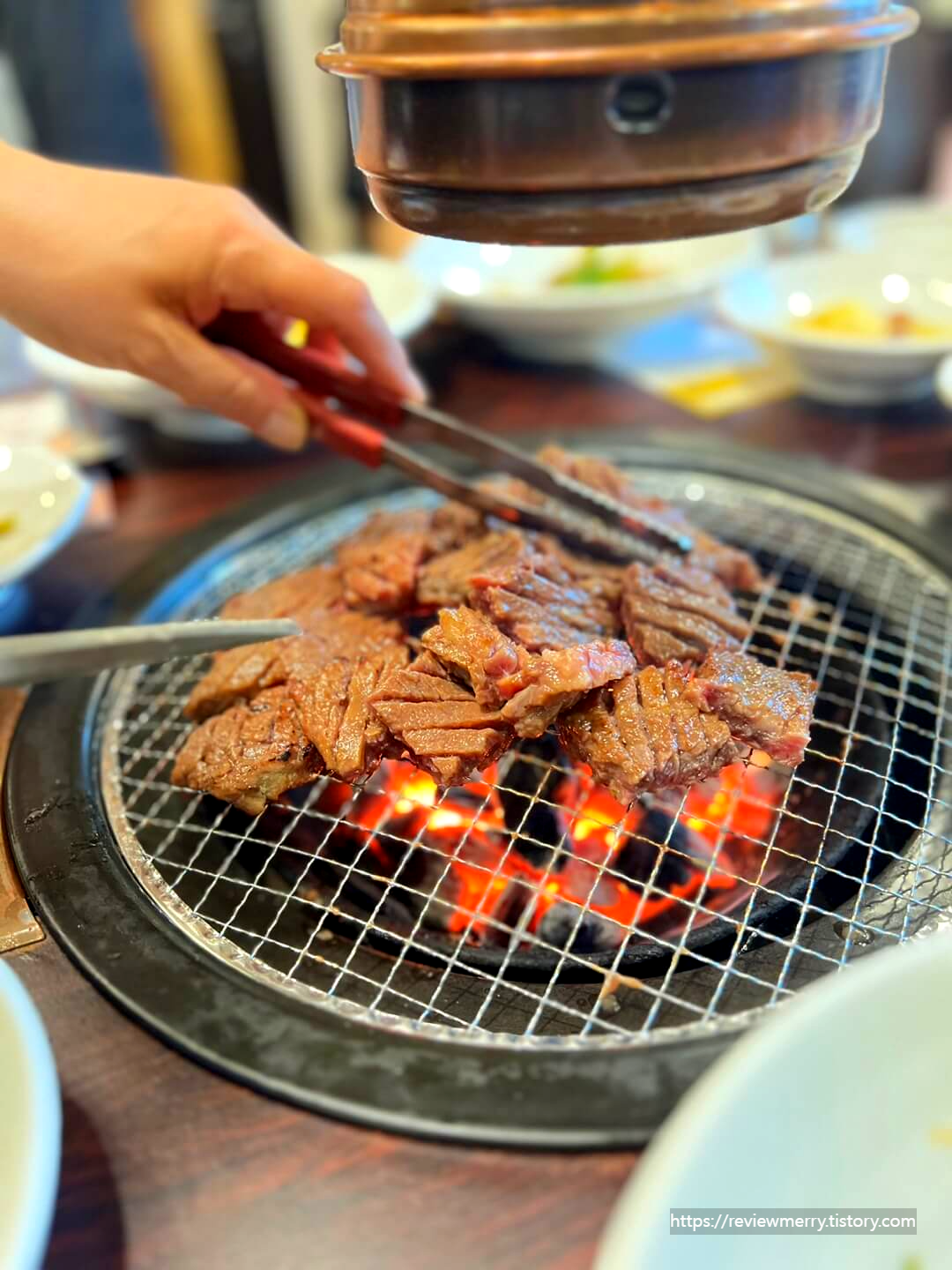 소갈비 굽는 사진