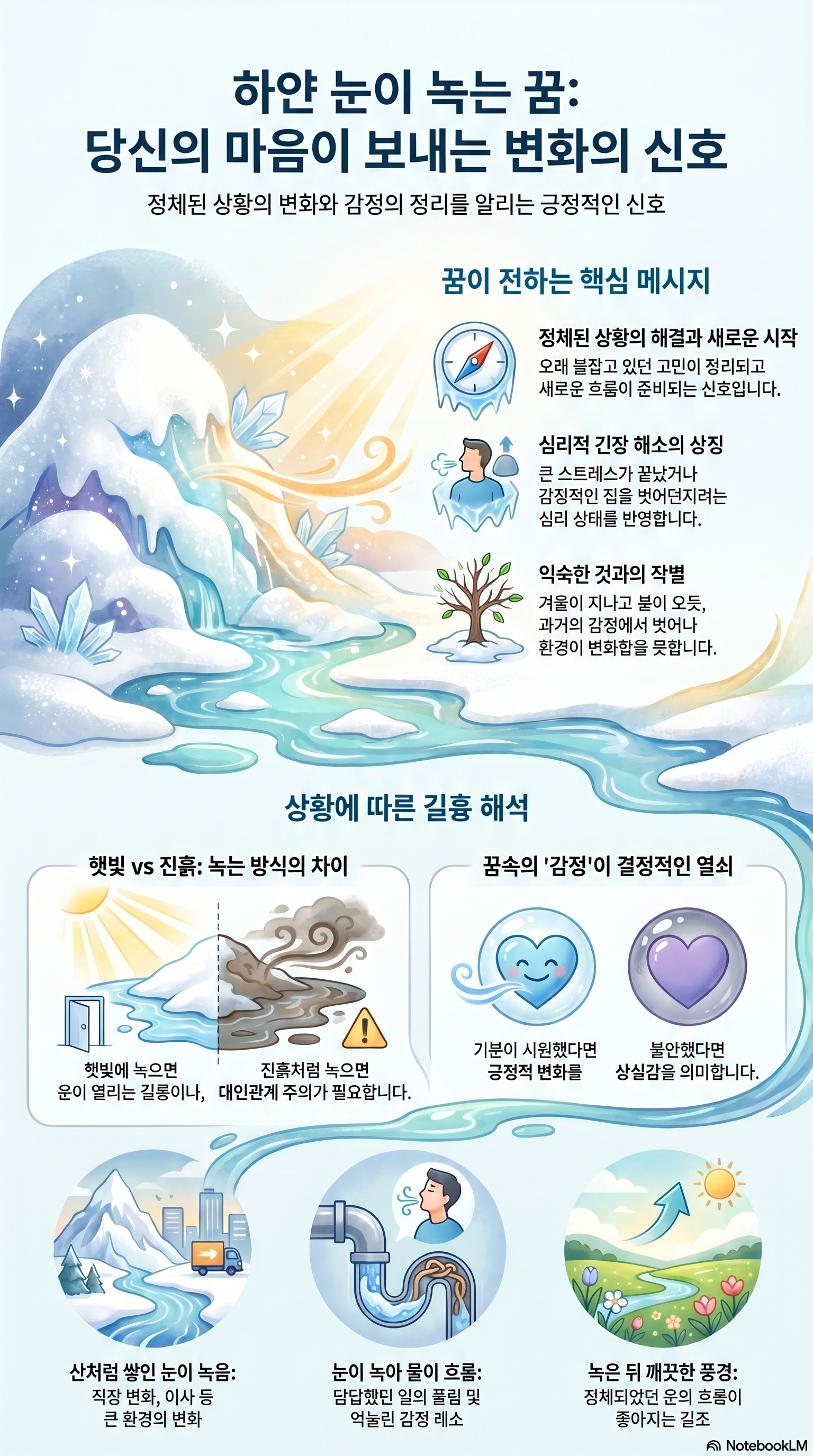 하얀 눈이 순식간에 녹는 꿈