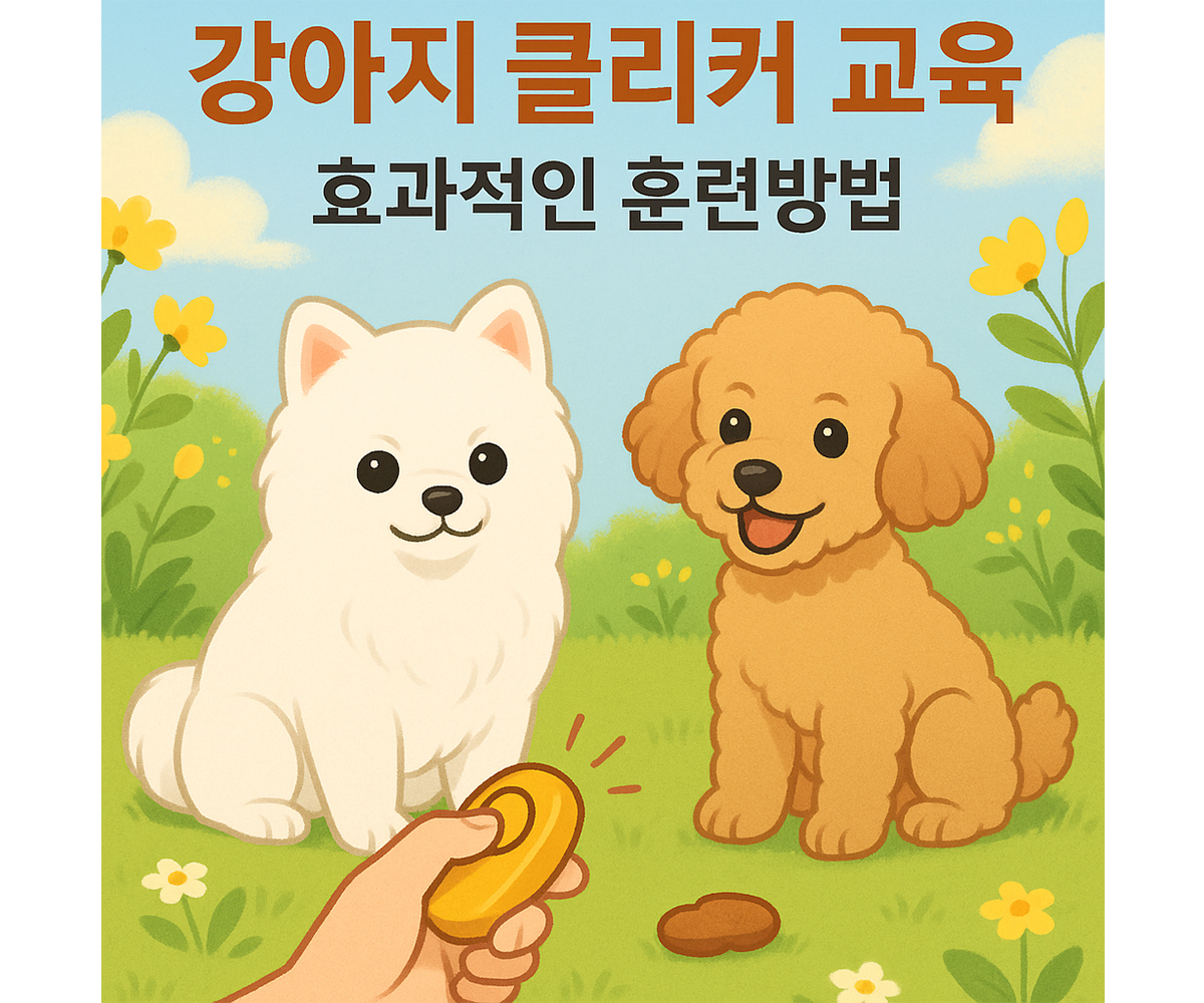 강아지 훈련할 때 필요한 클리커 이용법 알려주는 포스터 썸네일