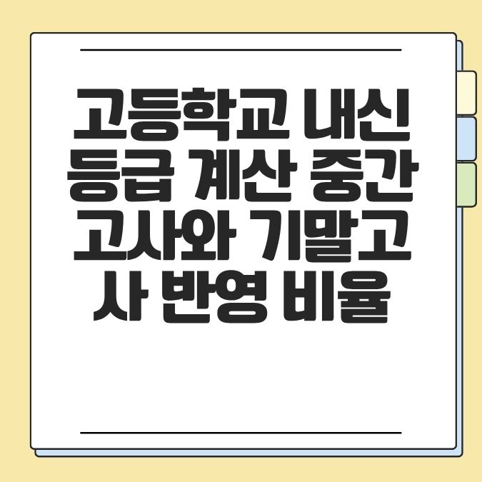 고등학교 내신등급 계산 중간고사와 기말고사 반영 비율