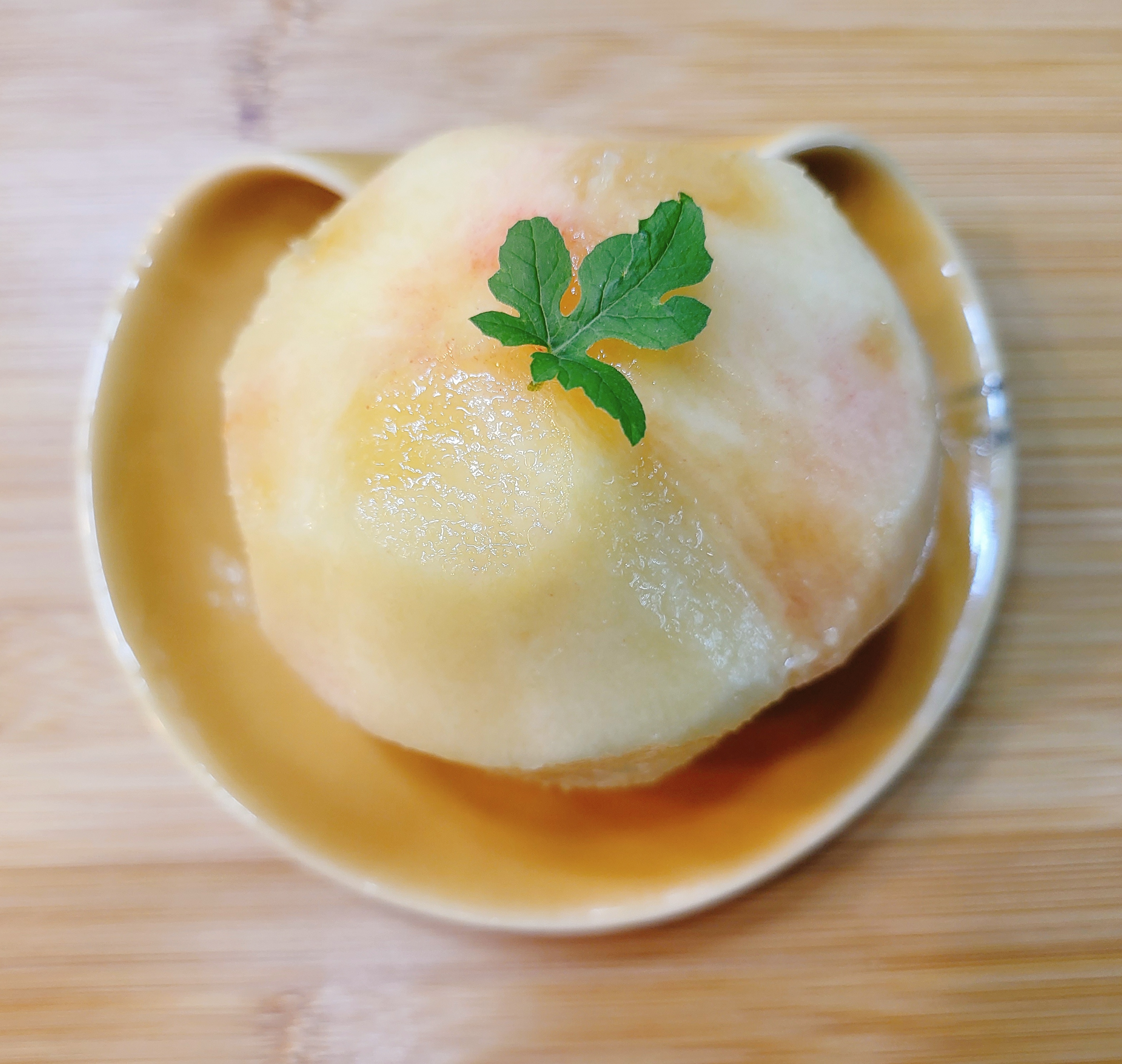 복숭아에 그릭요거트 채우기