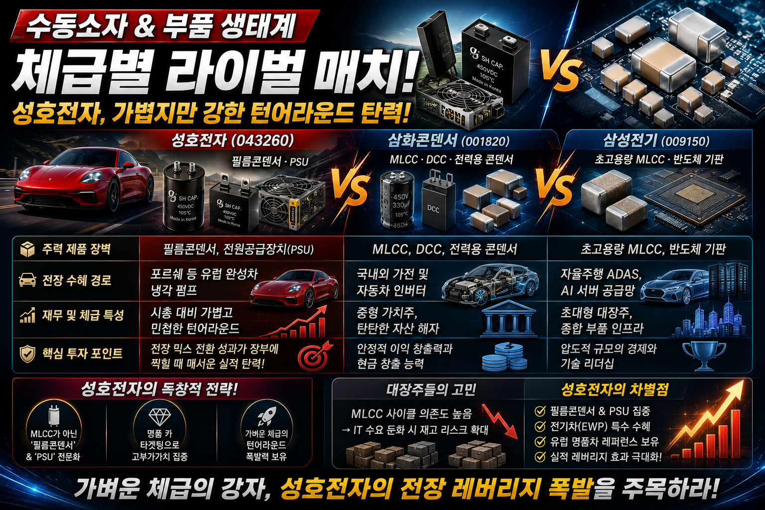 수동소자 및 부품 생태계 내 체급별 라이벌 매치
