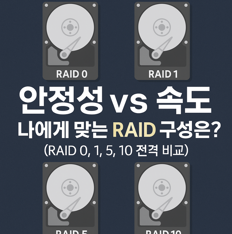 안정성 vs 속도, 나에게 맞는 RAID 구성은? (RAID 0, 1, 5, 10 전격 비교)