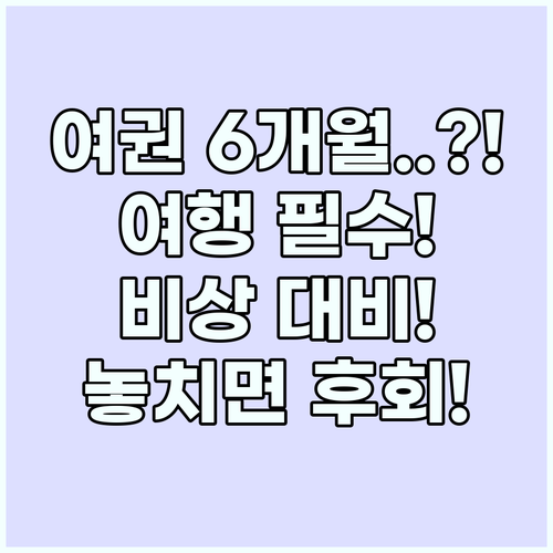 여행 준비물 6개월 여권 유효기간 확..