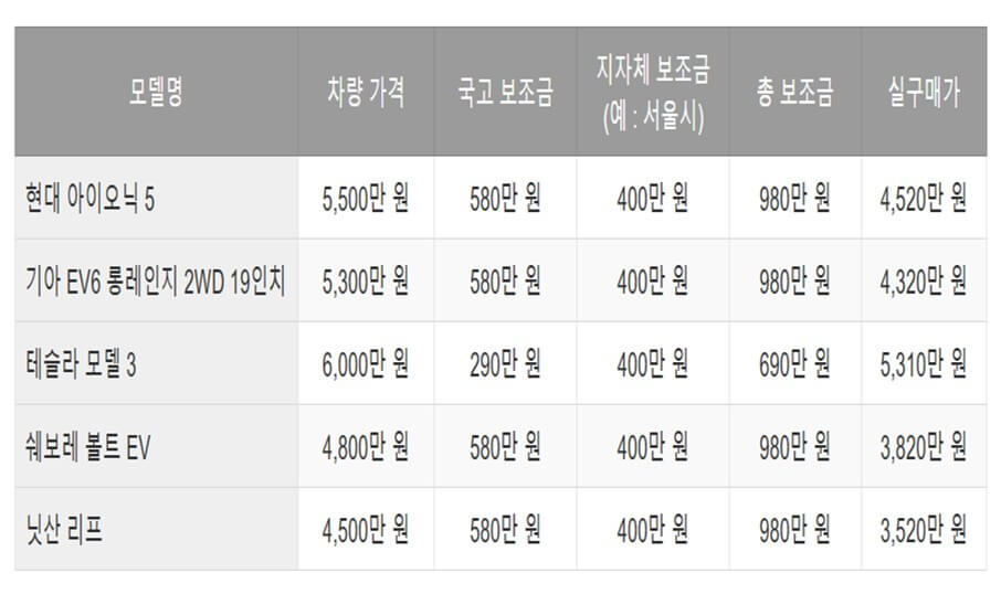 전기차 보조금 한눈에 보기 : 얼마나 받고 어떻게 신청할까?
