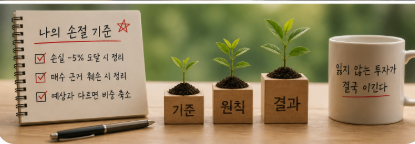 나의 손절 기준 3가지가 적힌 수첩