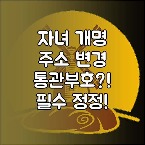 자녀 개명 주소 변경 시 개인통관부호..