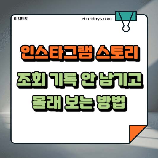 인스타그램 스토리 조회 기록 안 남기고 몰래 보는 방법