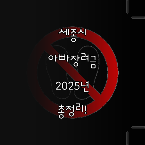 2025년 세종시 아빠장려금: 자격 ..