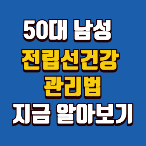 50대 남성 전립선 건강 맞춤 관리법