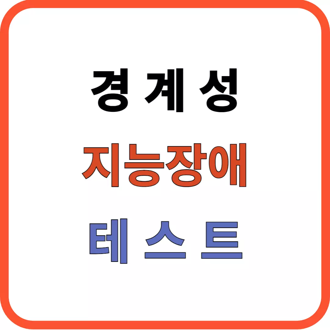 경계성 지능장애 테스트