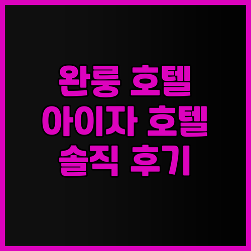 완룽 호텔 후기 대방출! 아이자 비즈..