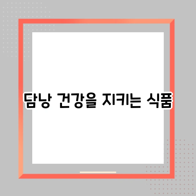 담낭 건강 관리 및 증상 관리