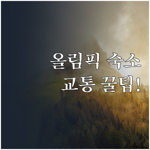 2026 동계올림픽 종목별 숙소 거점..
