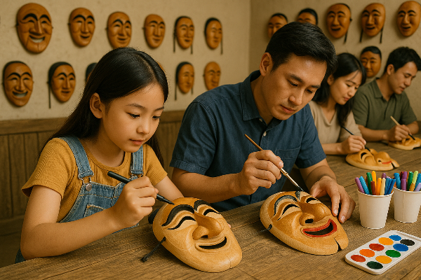 하회탈 만들기 체험 사진