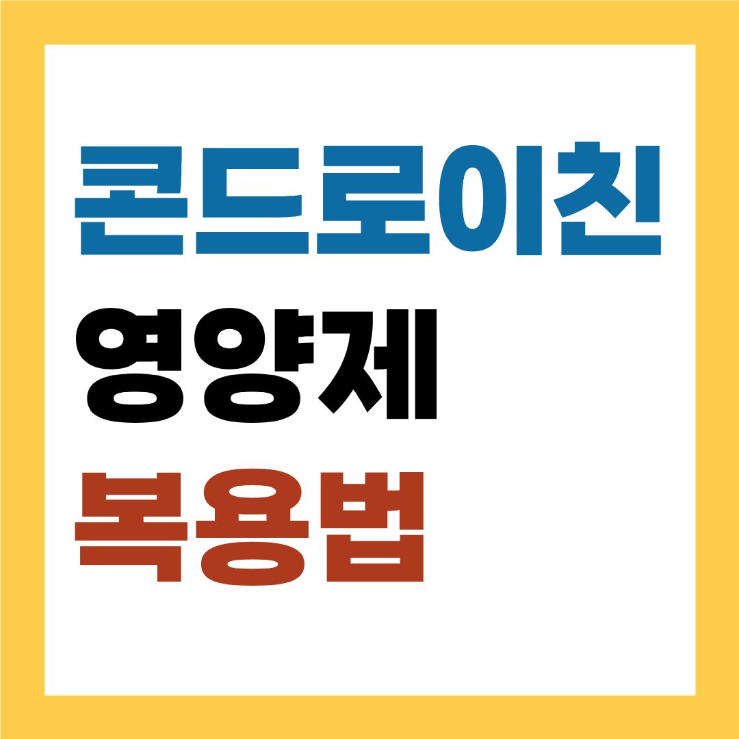 콘드로이친 복용법