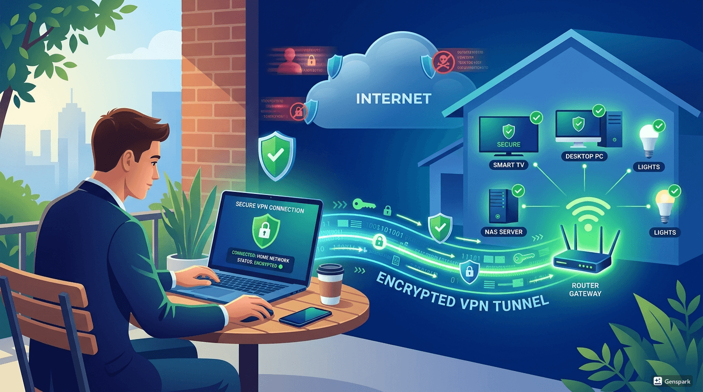 VPN 외부 접속 완벽 가이드 &ndash; 초보자도 따라하는 집 네트워크 원격 접속 보안 설정 4단계 참고 이미지