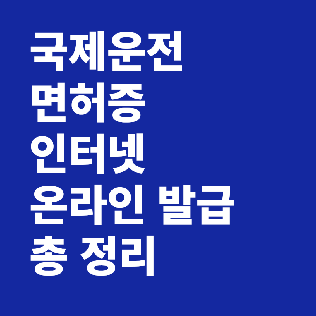 국제운전면허증 인터넷 온라인 발급 총 정리