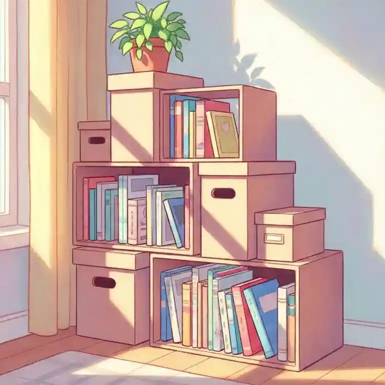 택배 상자 책꽂이 정리