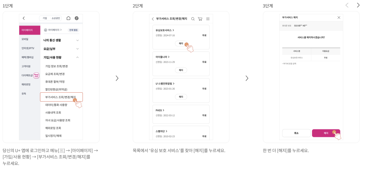 LG U+ 유심보호서비스 가입&middot;해지방법