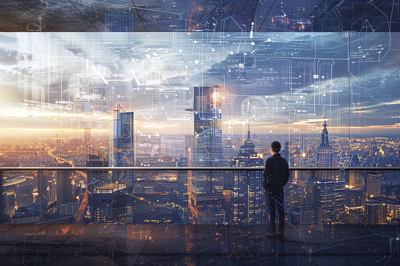 도시를 내려다 보는 MZ세대 사업가