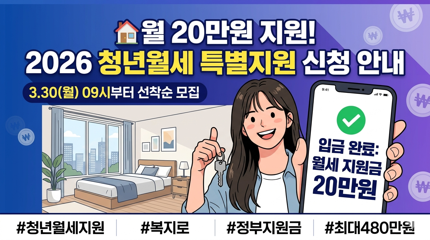 선착순 6만 명 마감 임박, 2026 청년월세지원 조건만 맞으면 바로 받습니다 관련사진