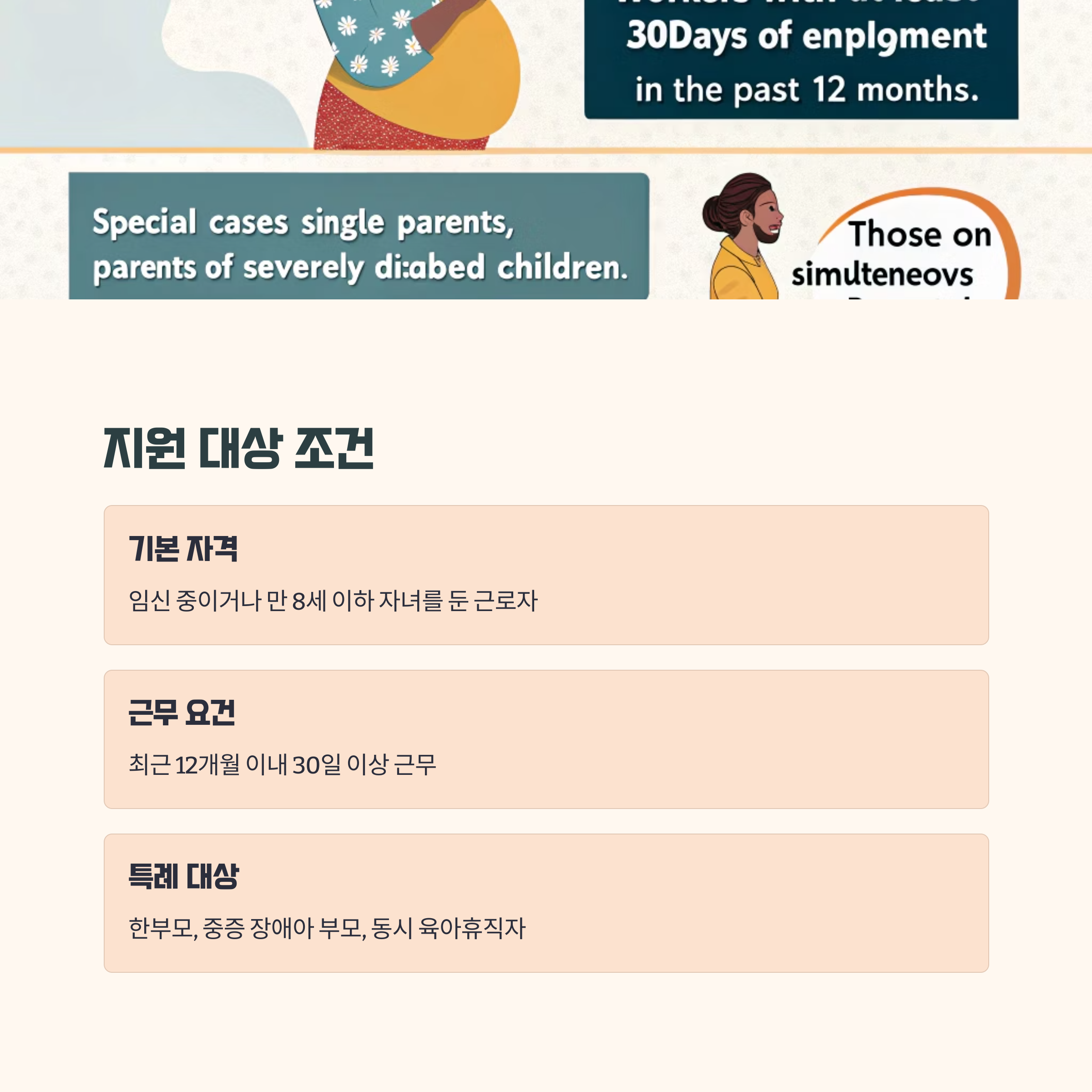 육아휴직 급여 대상 조건