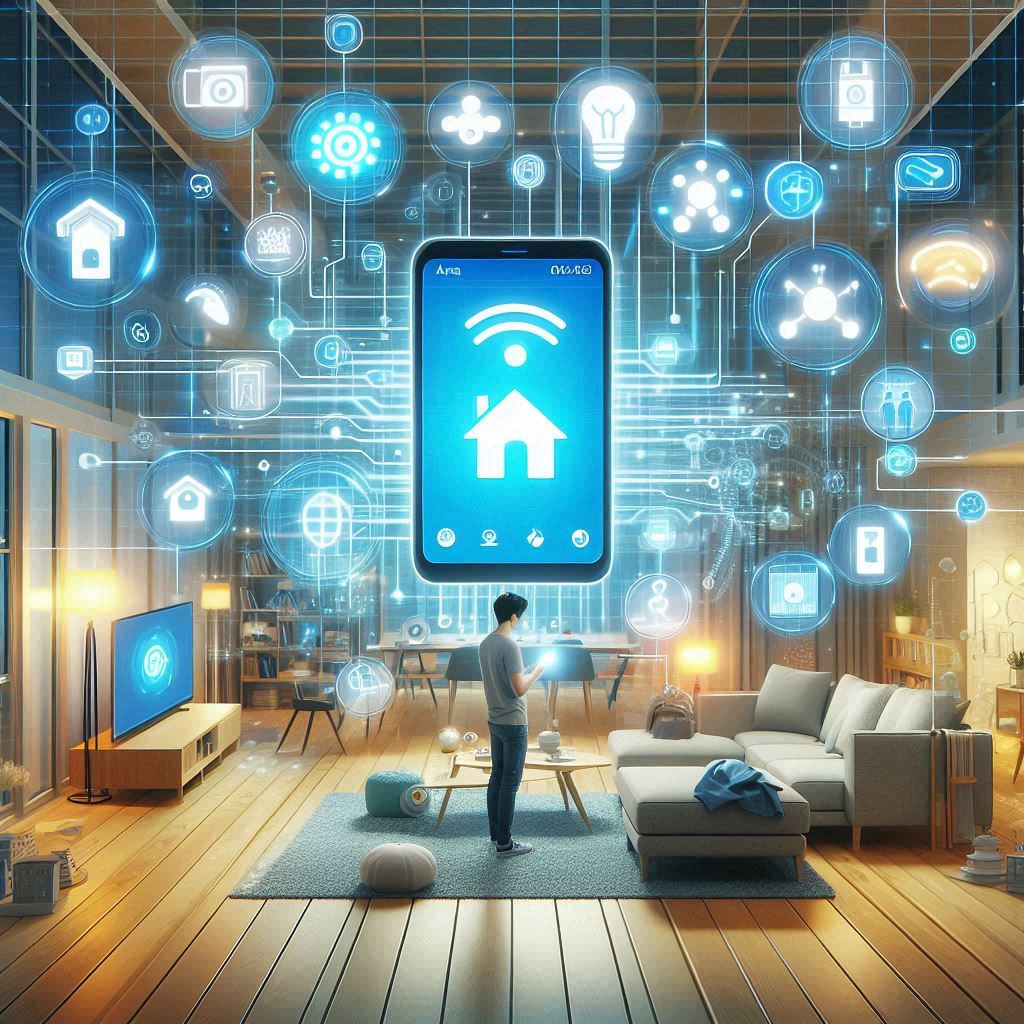 아카라와 스마트싱스 연동을 통해 스마트홈을 구축하는 모습