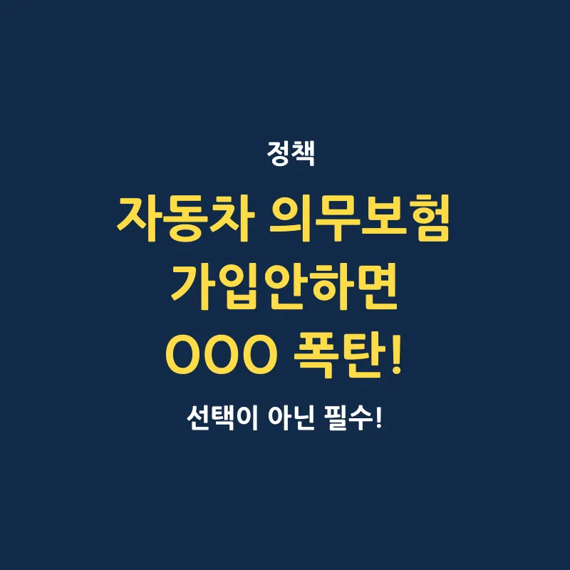 자동차 의무보험 가입 이유 과태료 조회 방법