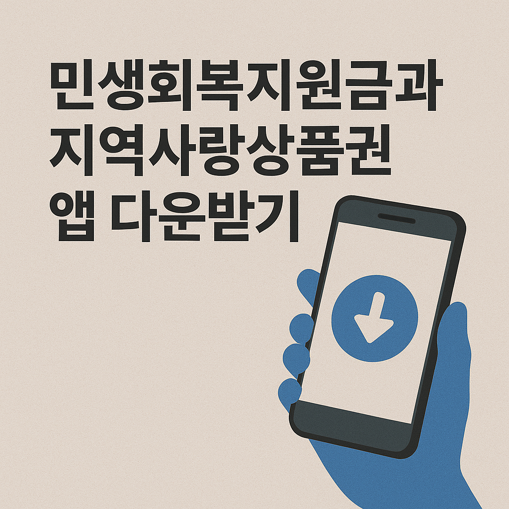 민생회지원금과 지역사랑상품권 앱 다운받기