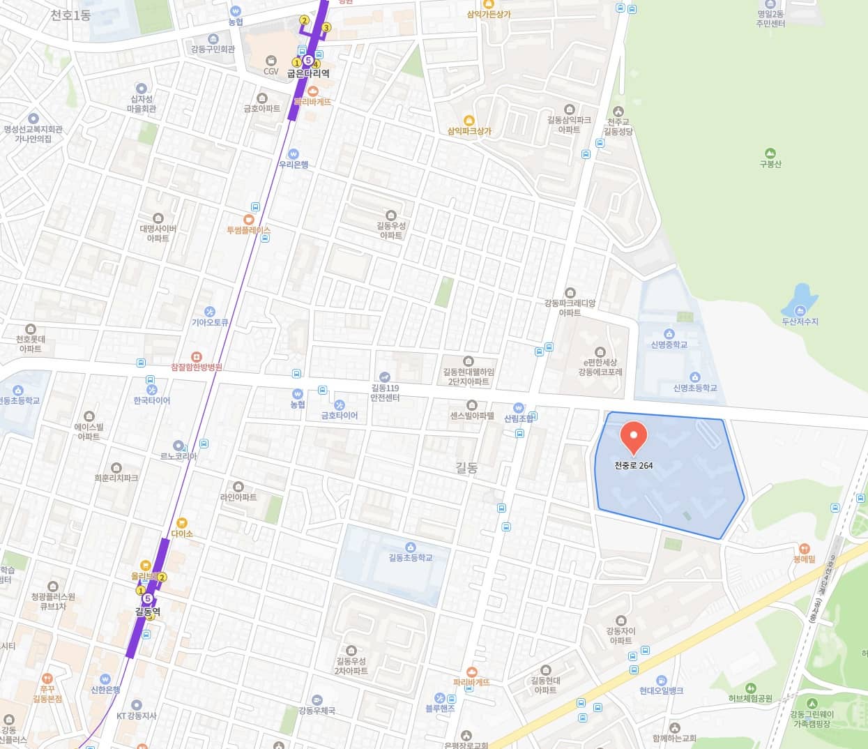 강동 헤리티지 자이 위치