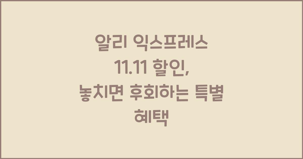 알리 익스프레스 11.11 할인