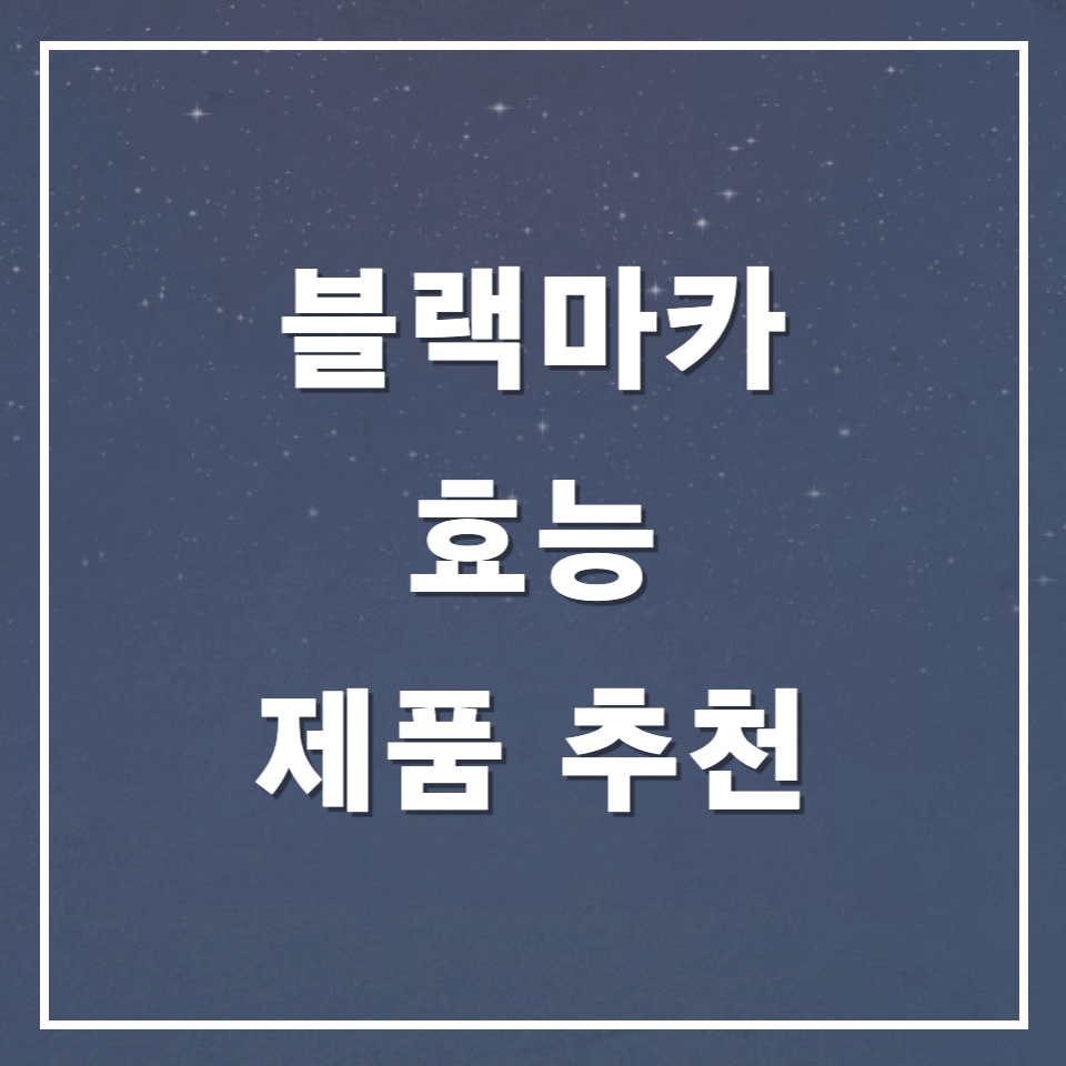 블랙마카효능제품추천
