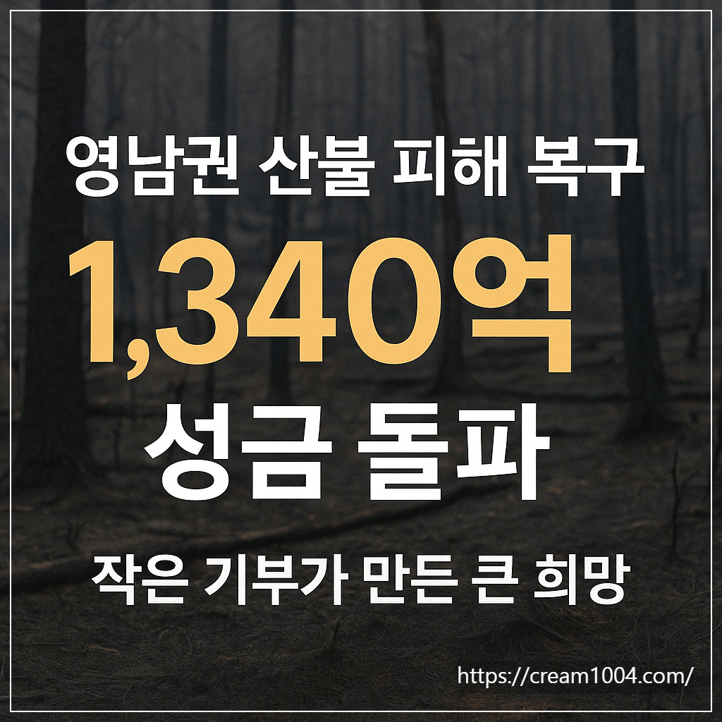 영남권 산불 피해 복구, 국민 성금 1340억 돌파