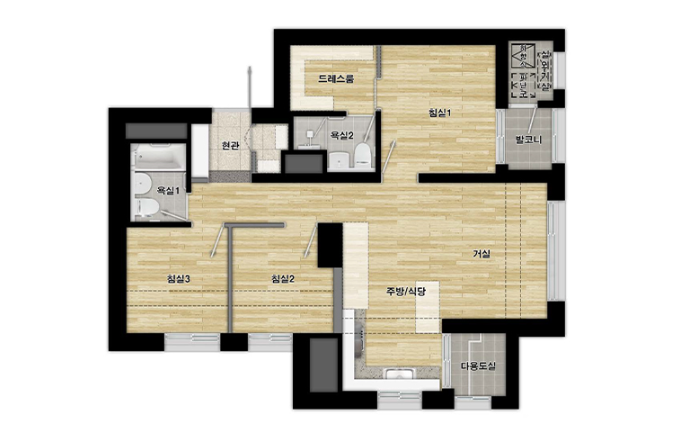 뉴홈 홈페이지 동작구 수방사 평면도 이미지입니다.