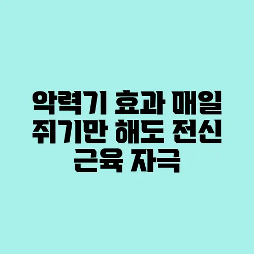 악력기 효과 매일 쥐기만 해도 전신 근육 자극