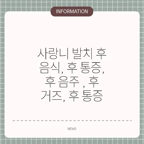 사랑니 발치 후 음식, 후 통증, 후 음주 , 후 거즈, 후 통증