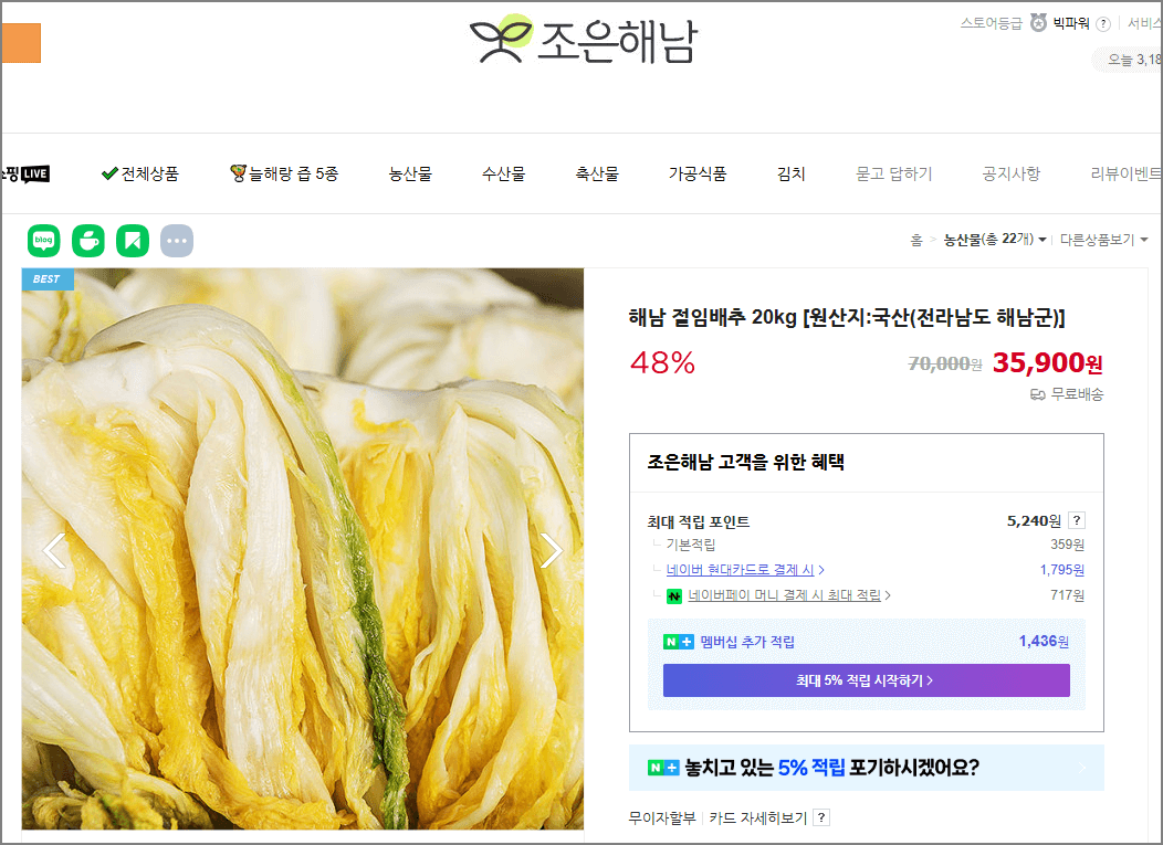 해남절임배추
