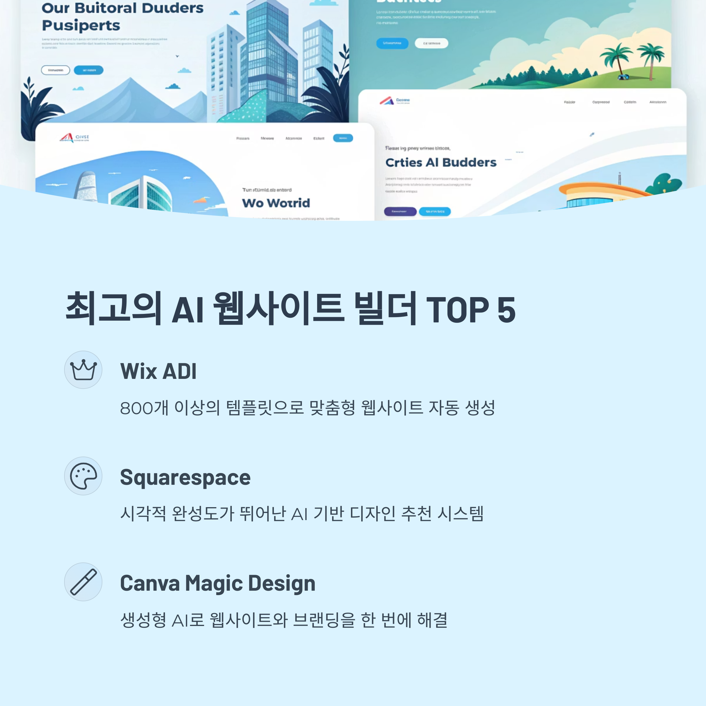 최고의 AI 웹사이트 빌더 TOP 5