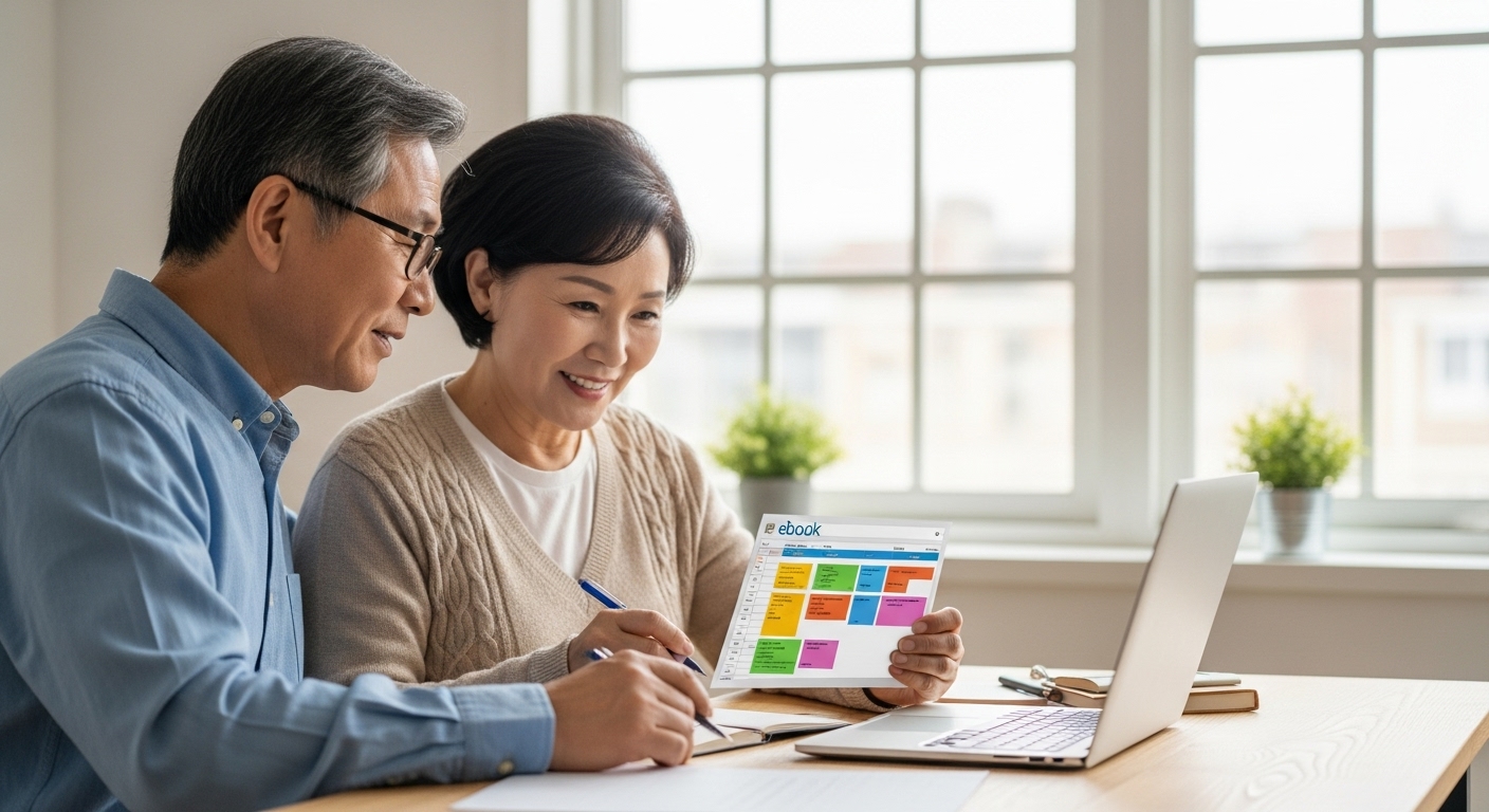 전자책 목차를 실습 중인 모습