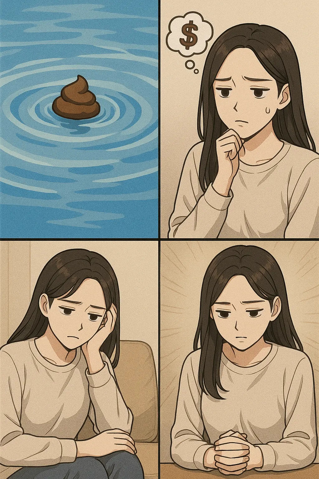 물에 똥이 떠 있는 꿈