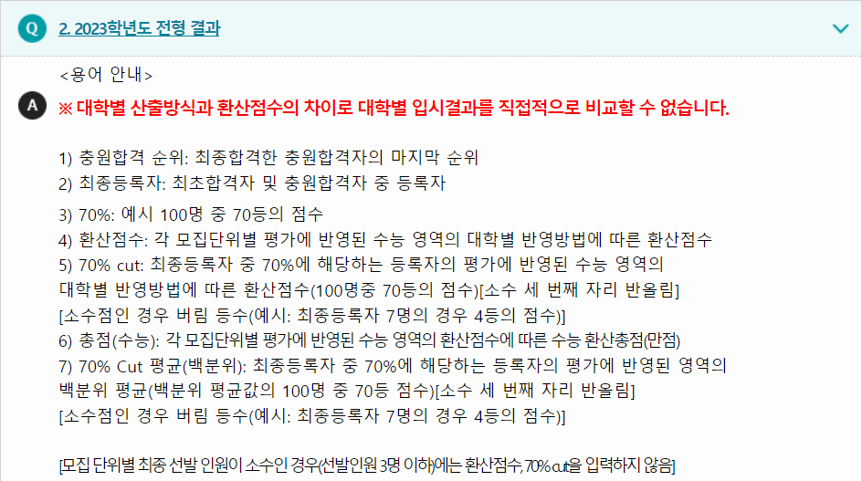 2023학년도 삼육대학교 수능위주전형 전형 결과