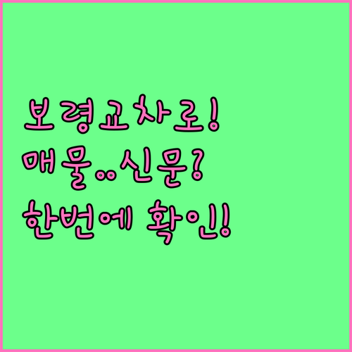 보령 교차로 부동산 매물 확인과 종이..