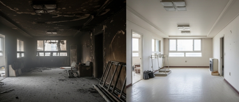 대구 화재청소 전과후 모습